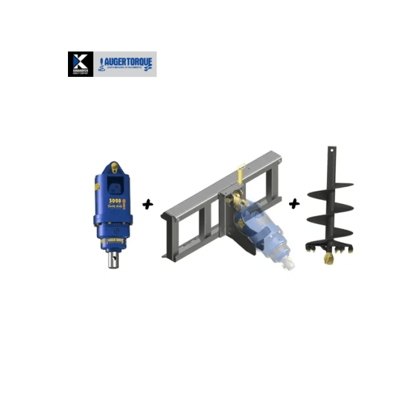 Auger Torque Earth Drill 3000MAX+300mm Auger Package Suits Skid Steer Loaders 2-3.5T